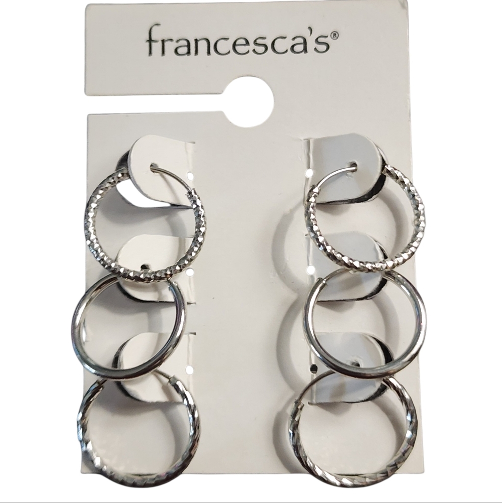 Francesca's Collections Silvertone Hoop Earrings
